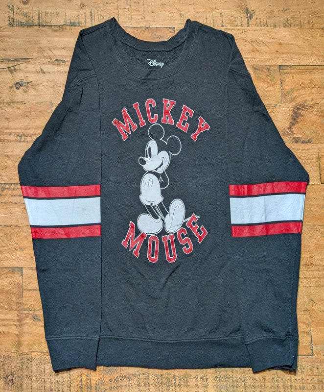 Black Mickey Mouse Distressed Oversized Jumper