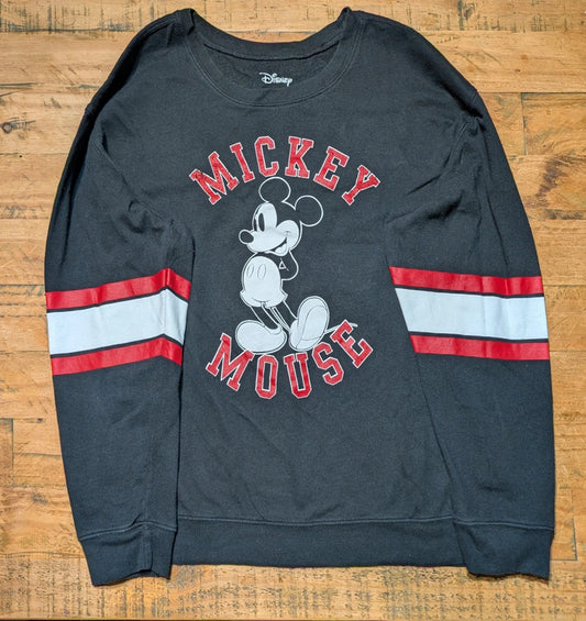 Black Mickey Mouse Distressed Oversized Jumper